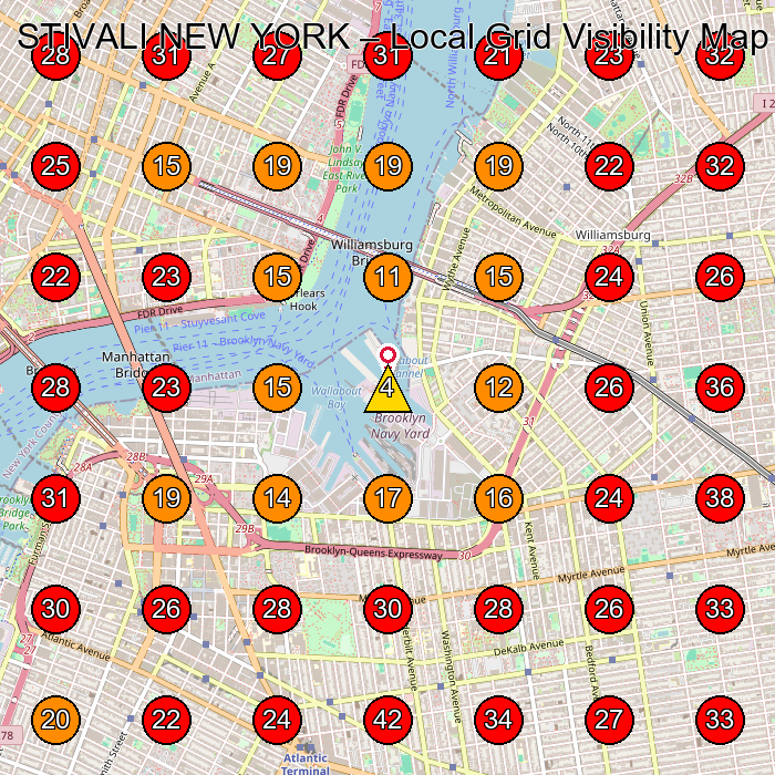STIVALI NEW YORK GeoGrid visibility map for Shoe Store in Brooklyn